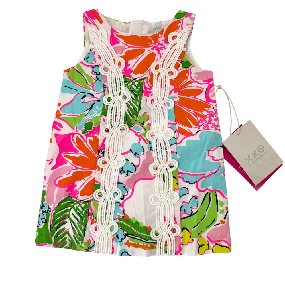 Lilly Pulitzer Target 20th Anniversary Floral Shift Dress Pink Green 12M NWT